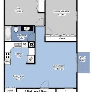 1 Bedroom and Den – Traditional